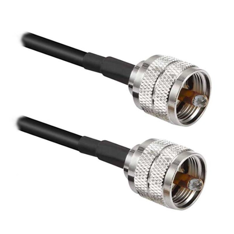 Кабельная сборка 50 Ом на RG-58 с разъемами UHF-male (PL259) - UHF-male (PL259), 2 метра